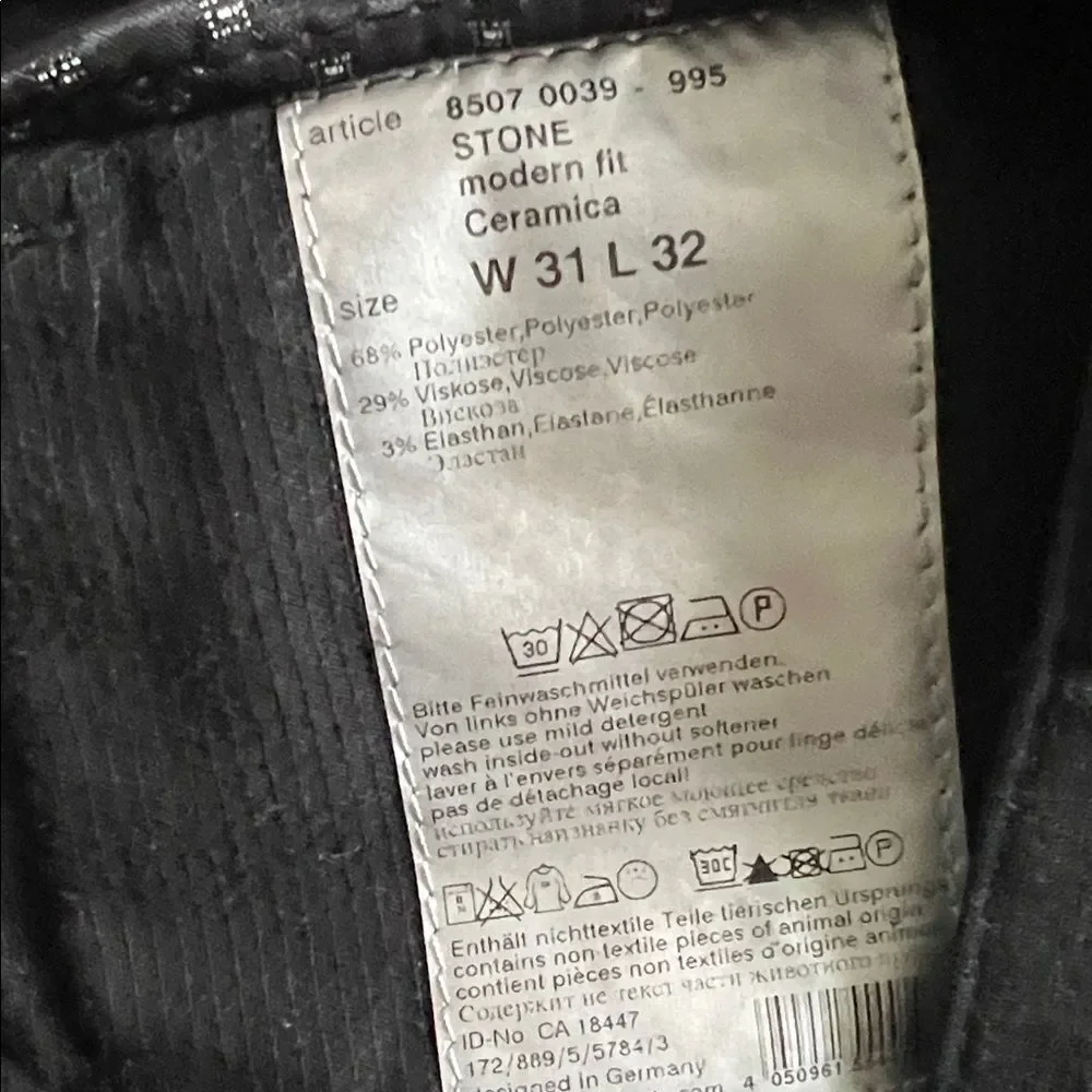 Like New! ALBERTO Pipe Ceramica Charcoal Pants in Size W31 L32